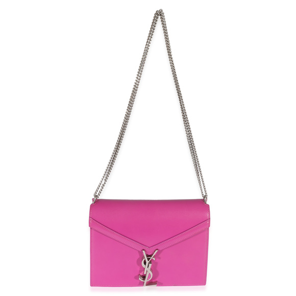 SAINT LAURENT Fuchsia Calfskin Cassandra Monogram Chain Bag - Picture 2 of 7